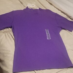 Hasting & Smith Purple Ribbed Top Size Large